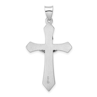 Rhodium-Plated 925 Sterling Silver Polished Inri Crucifix Pendant QC9100