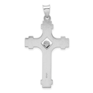 Rhodium-Plated 925 Sterling Silver Polished Inri Crucifix Pendant QC9103