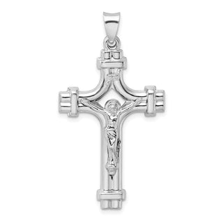 Rhodium-Plated 925 Sterling Silver Polished Inri Crucifix Pendant QC9103