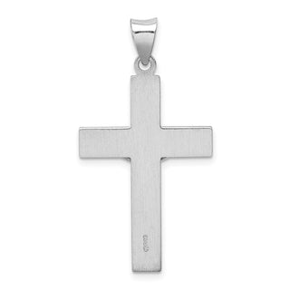 Rhodium-Plated 925 Sterling Silver Polished Inri Latin Crucifix Pendant