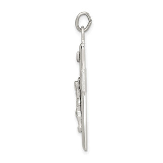 925 Sterling Silver Black Epoxy Inri Crucifix Pendant