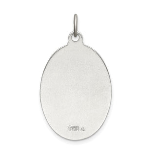 Sterling Silver Satin/Polished/Diamond-cut Enamel St Christopher Medal Pendant
