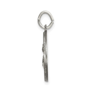 925 Sterling Silver Satin Antiqued Spanish St. Lucy Medal Pendant