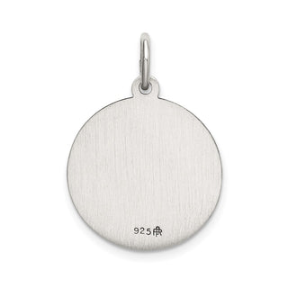 925 Sterling Silver Satin Antiqued Spanish St. Lucy Medal Pendant