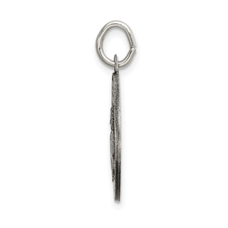 925 Sterling Silver Satin Antiqued Spanish St. Gabriel Medal Pendant