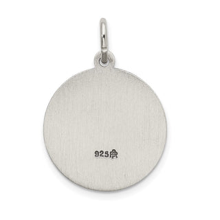 925 Sterling Silver Satin Antiqued Spanish St. Gabriel Medal Pendant