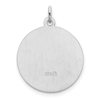 Rhodium-Plated 925 Sterling Silver Spanish St. Gabriel Medal Pendant