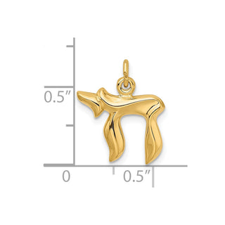 Gold-Plated 925 Sterling Silver Polished Small Chai Pendant