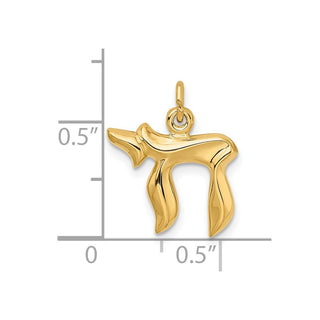 Gold-Plated Sterling Silver Small Chai Pendant - 20 x 16mm, Polished