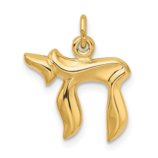Gold-Plated Sterling Silver Small Chai Pendant - 20 x 16mm, Polished