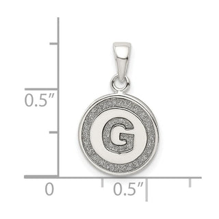 Sterling Silver Glitter Enamel Letter G Circle Pendant