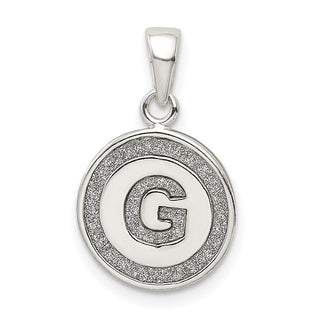 Sterling Silver Glitter Enamel Letter G Circle Pendant