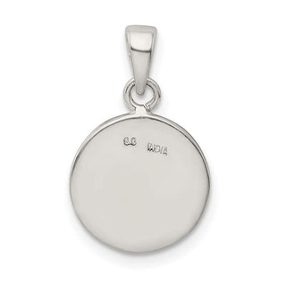 Sterling Silver Glitter Enamel Letter H Circle Pendant