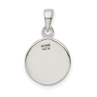 Sterling Silver Glitter Enamel Letter R Circle Pendant