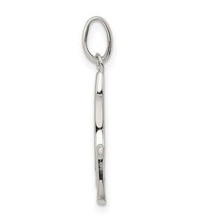 Sterling Silver Polished Glitter Enamel Letter G Pendant