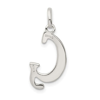 Sterling Silver Polished Glitter Enamel Letter G Pendant