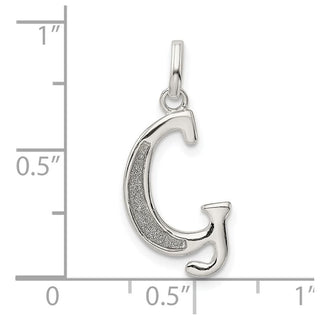Sterling Silver Polished Glitter Enamel Letter G Pendant