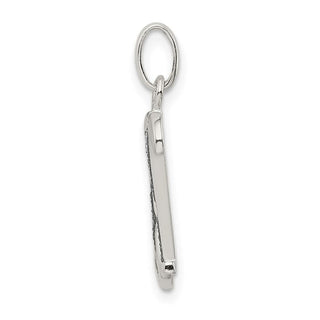 Sterling Silver Polished Glitter Enamel Letter H Pendant