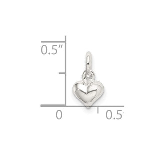 Sterling Silver Polished Puffed Heart Charm QC9182