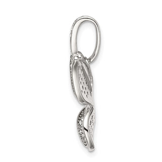 Sterling Silver Polished Preciosa Crystal Butterfly Pendant
