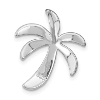 Sterling Silver Rhodium-Plated Simulated Abalone Palm Tree Pendant