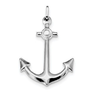 Sterling Silver Rhodium-plated Polished Anchor Charm QC9257
