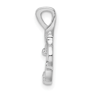 Sterling Silver Rhodium-Plated CZ Treble Clef Slide QC9296