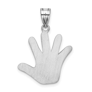 Sterling Silver Rhodium-plated Enamel Autism Handprint Pendant