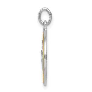 Sterling Silver Rhodium-plated & Gold-tone St. Michael Medal Pendant