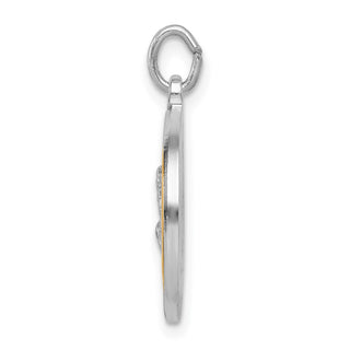 Sterling Silver Rhodium-plated & Gold-tone St Peregrine Medal Pendant