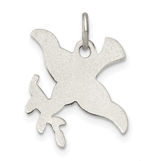 925 Sterling Silver Antiqued Dove Medal Pendant