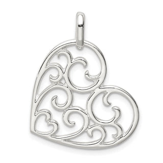 Sterling Silver Filigree Heart Charm