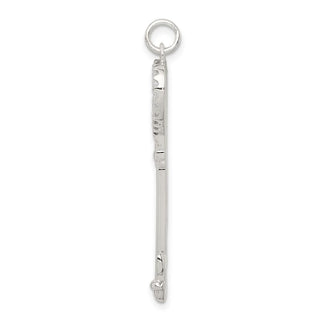 Sterling Silver CZ Heart Key Charm QC9477