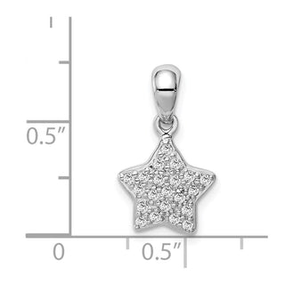 Sterling Silver Rhodium-plated CZ Star Pendant QC9528