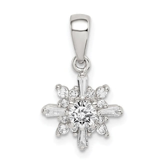 Sterling Silver Fancy CZ Pendant QC9545