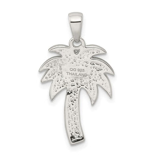 Sterling Silver Green/Brown Preciosa Crystal Palm Tree Pendant