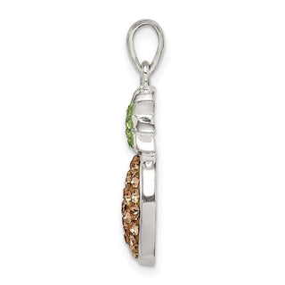 Sterling Silver Yellow/ Green Preciosa Crystal Pineapple Pendant
