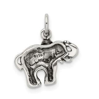 Sterling Silver Antiqued Elephant Charm