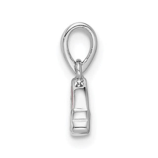 Sterling Silver Rhodium-plated Childs Enameled Rainbow Pendant