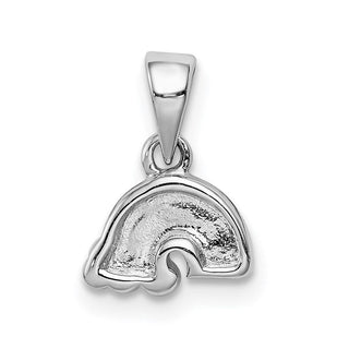 Sterling Silver Rhodium-plated Childs Enameled Rainbow Pendant