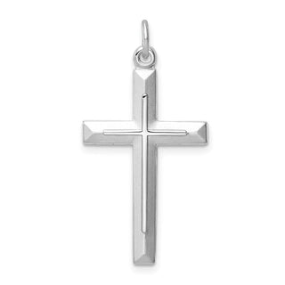Sterling Silver Rhodium-plated Cross Pendant QC9685