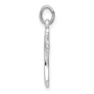 Sterling Silver Rhodium-plated Polished Cross Pendant QC9696