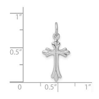 Sterling Silver Rhodium-plated Polished Cross Pendant QC9696