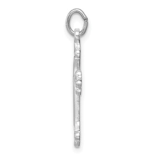 Sterling Silver Rhodium-plated Diamond-Cut Cross Pendant QC9698
