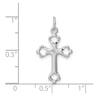 Sterling Silver Rhodium-plated Diamond-Cut Cross Pendant QC9698