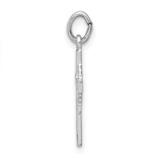 Sterling Silver Rhodium-plated Diamond-cut Cross Pendant QC9701