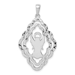 Sterling Silver Diamond-cut Angel Pendant