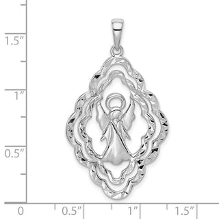 Sterling Silver Diamond-cut Angel Pendant