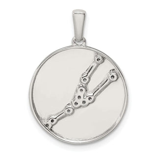 Sterling Silver & CZ Taurus Zodiac Pendant
