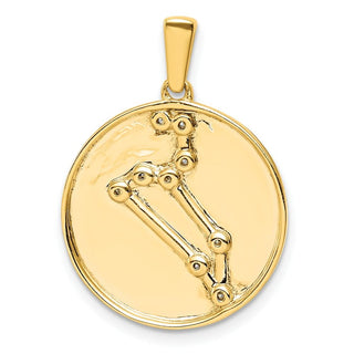 Gold-plated Sterling Silver and CZ Leo Zodiac Pendant